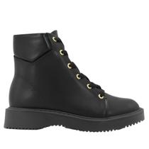 Coturno Moleca Napa Floather Solado Tratorado Feminino Preto Coturno Moleca Napa Floather Solado Tratorado Feminino Preto