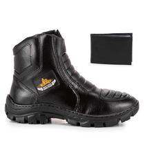 Coturno Motors Bota Adventure Shoes Em Couro Com Carteira