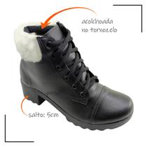 Coturno Pelo FootFlex Salto Médio Cano Baixo Confortável Coturno Pelo FootFlex Salto Médio Cano Baixo Confortável