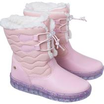 Coturno Rosa menina bota inverno com Pelinho Camin Coturno Rosa menina bota inverno com Pelinho Camin