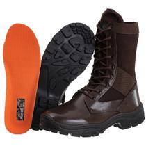 Coturno Tático Couro e Lona Marrom Force Militar Tamanho: 40Cor:Marrom Coturno Tático Couro e Lona Marrom Force Militar Tamanho: 40Cor:Marrom