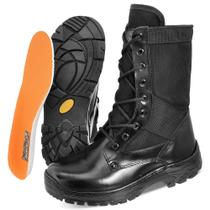 Coturno Tático Force Militar Couro E Lona Preto Uso Profissional CA Tamanho: 41Cor:Preto