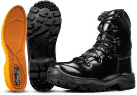 Coturno Tático Force Militar Em Couro, Alto Brilho, Bota Ope