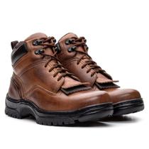Coturno Tenis Country Texas Gold em Couro Costurado Feminino Caramelo