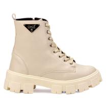 Coturno Tratorado Feminino Dora Bota GuGi 212-GG Com Zíper Lateral