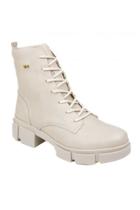 Coturno Tratorado Off White Cano Médio Via Marte Coturno Tratorado Off White Cano Médio Via Marte