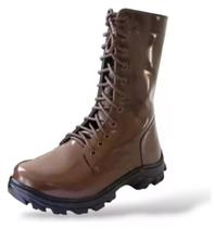 Coturno Troller Fuzileiro Madeira Com Zíper Todo Em Couro