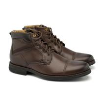 Coturno Verage Browm Ferricelli Couro Masculino Confortável