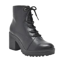 Coturno Via Marte Cano Curto Salto Médio Feminino Preto