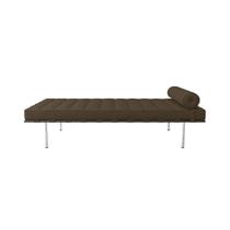 Couch Barcelona Inox em Couro Natural Marrom