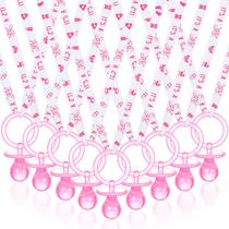 Coume, 36 peças, colares de chupeta para chá de bebê, rosa, branco