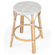 Counter Stool Butler Specialty Company Tobias Rattan branco/cinza
