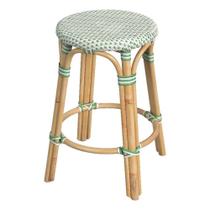Counter Stool Butler Specialty Company Tobias Rattan branco/verde