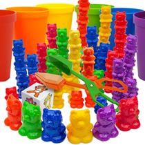 Counting Bears Skoolzy Rainbow Stacking com copos de separação 69 unidades