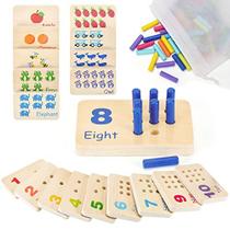 Counting Peg Board ISMETACU Blocos numéricos Montessori de madeira Counting Peg Board ISMETACU Blocos numéricos Montessori de madeira