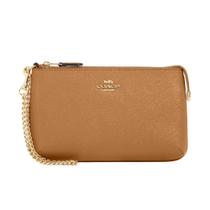 Couro Crossgrain Wristlet Coach com corrente