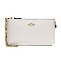 Couro Crossgrain Wristlet Coach com corrente
