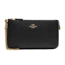 Couro Crossgrain Wristlet Coach com corrente