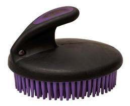 Couro Curry Comb Weaver com palma na palma da mão, roxo/preto fino