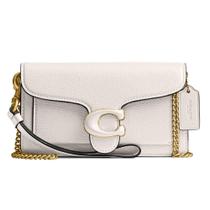 Couro de giz malhado polido Wristlet Coach