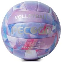 Couro PU macio PECOGO de voleibol tamanho 5 roxo para todas as idades