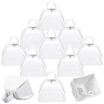 Cow Bells Therwen Metal de 3 polegadas com alça, pacote com 12 unidades brancas