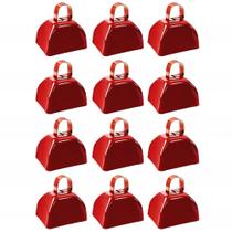 Cowbell FOVERN1 Metal Red de 3 polegadas com alça, 12 peças Cowbell FOVERN1 Metal Red de 3 polegadas com alça, 12 peças