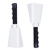 Cowbell Javik Steel de 20 cm com alça Noise Maker, pacote com 2 unidades brancas
