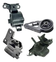 Coxim do motor honda fit 1.4 1.5 automático 2003 á 2008 kit c/4 unidades (2 do motor + 2 do cambio)