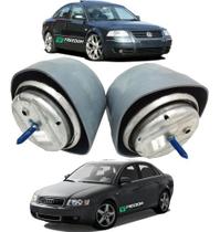 Coxim do motor vw passat.alemão audi a4 a6 1.8 2.8 1995 á 2005 kit c/3 unidades (2 do motor + 1 do c