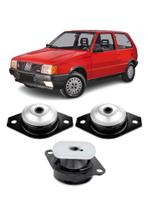 Coxim Fiat Uno Cambio Motor, Elba 1.0 1.5 1991 A 2000 com 3 peças