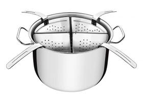 Cozi-pasta professional em aco inox com 4 divisorias 30 cm 13.5 l tramontina