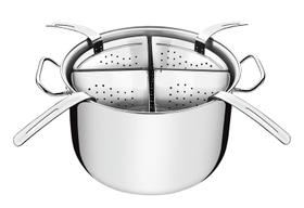 Cozi-pasta professional em aco inox com 4 divisorias 30 cm 13,5 l tramontina