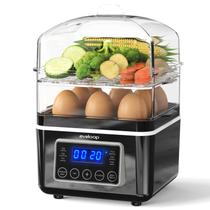 Coziador de Alimentos evoloop 4QT Digital de 2 Níveis com Cozedor de Ovos Coziador de Alimentos evoloop 4QT Digital de 2 Níveis com Cozedor de Ovos