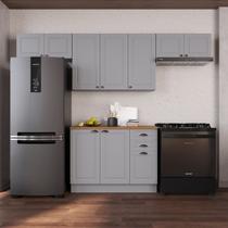 Coziha Modulada 4 Peças 1 Balcão com Tampo 3 Aéreos 100% MDF com Rodapé Bari Coziha Modulada 4 Peças 1 Balcão com Tampo 3 Aéreos 100% MDF com Rodapé Bari