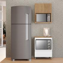 Cozinha 2 Peças 1 Porta 1 Gaveta Armário Aéreo 100% MDF 70 cm Rainha Branco/Nature Cozinha 2 Peças 1 Porta 1 Gaveta Armário Aéreo 100% MDF 70 cm Rainha Branco/Nature
