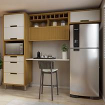 Cozinha 3 Peças Imperatriz Paneleiro Forno 2 Portas 3 Gavetas, Armário Aéreo 1 Porta e Armário Aéreo Geladeira