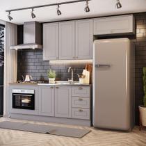 Cozinha 4 Peças Com Módulo De Forno De Embutir Amy Casa 812 Cinza Cozinha 4 Peças Com Módulo De Forno De Embutir Amy Casa 812 Cinza