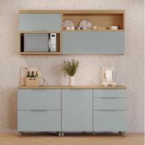 Cozinha 4 Peças Nesher Marquesa Ripado 100 Mdf Cozinha 4 Peças Nesher Marquesa Ripado 100 Mdf