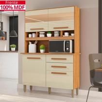 Cozinha 4 Portas 2 Gavetas Sara Frison Com Espelhos - Tudo De Móveis Cinamomo/off