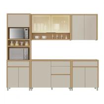 Cozinha 5 Peças Condessa Vidro Nesher MDF Carvalho-Greige Cozinha 5 Peças Condessa Vidro Nesher MDF Carvalho-Greige