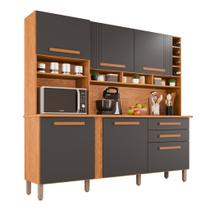 Cozinha 6 Portas 2 Gavetas Amanda Cinamomo/Grafite