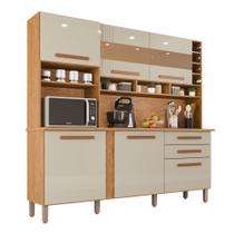 Cozinha 6 Portas 2 Gavetas Amanda Com Espelho Cinamomo/Off