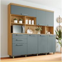 Cozinha 7 Portas 2 Gavetas Nesher Nobreza 210cm 100 MDF