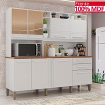 Cozinha 8 Portas 2 Gavetas Aurora Branca Com Espelho - Tudo de Móveis