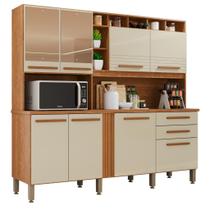 Cozinha 8 Portas 2 Gavetas Aurora Com Espelho - Tudo de Móveis