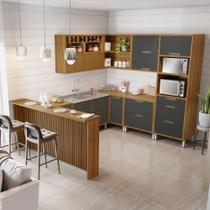 Cozinha 9 Peças Imperatriz Gourmet Ripado Canto 100% Mdf Cozinha 9 Peças Imperatriz Gourmet Ripado Canto 100% Mdf