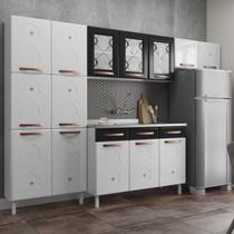 Cozinha Aço Completa Modulada 14 Portas 3 Gavetas Mirage New Telasul Branco/Preto Cozinha Aço Completa Modulada 14 Portas 3 Gavetas Mirage New Telasul Branco/Preto