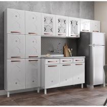 Cozinha Aço Completa Telasul Mirage New Bco 3Vidros Balcão p/ Pia