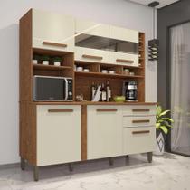 Cozinha Alexia com Espelho 6 Portas MDF e MDP IMOP CINAMOMO/OFF WHITE Cozinha Alexia com Espelho 6 Portas MDF e MDP IMOP CINAMOMO/OFF WHITE